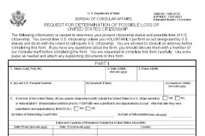 DMS Form 4079  Possible Loss of Citizenship