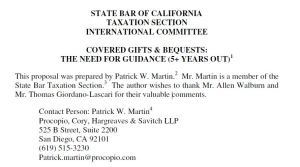 Covered Gifts Bequests Paper - DC Cover Page