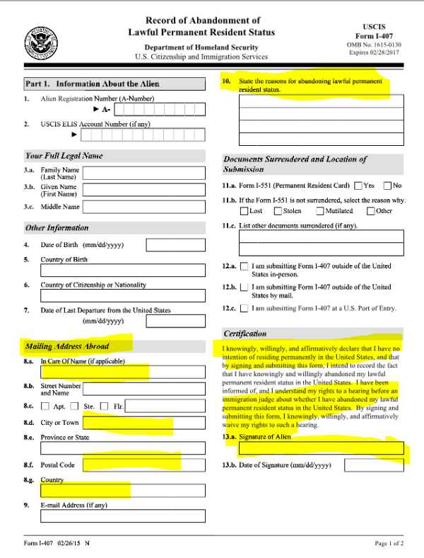 I-407 New LPR Abandonment Form P1 Complete